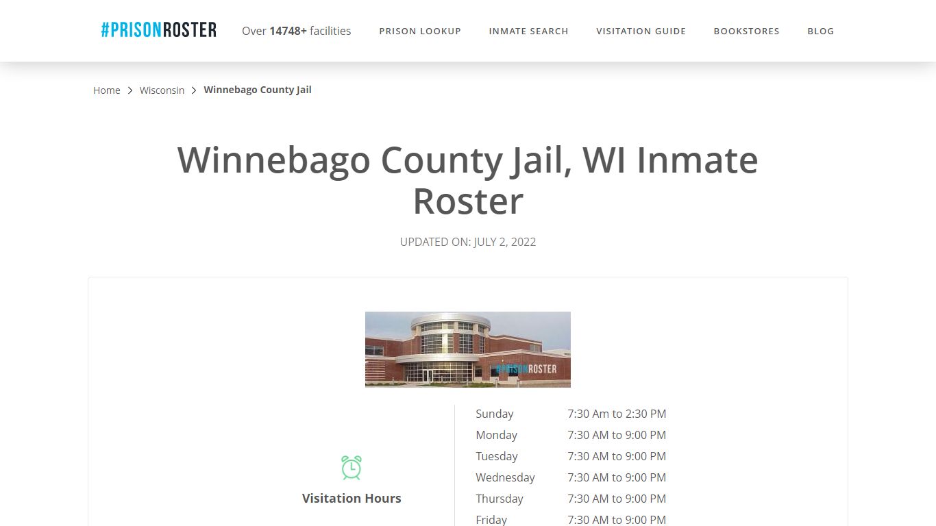 Winnebago County Jail, WI Inmate Roster