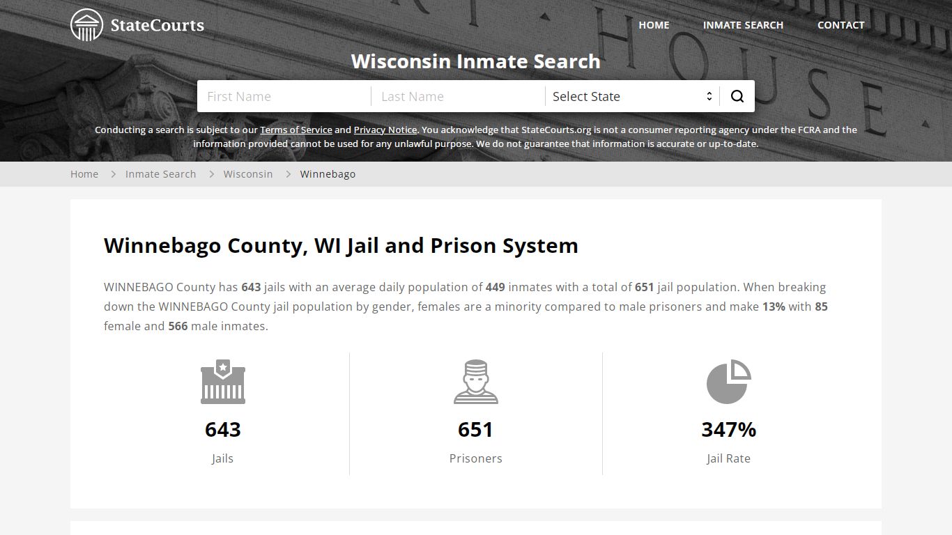 Winnebago County, WI Inmate Search - StateCourts